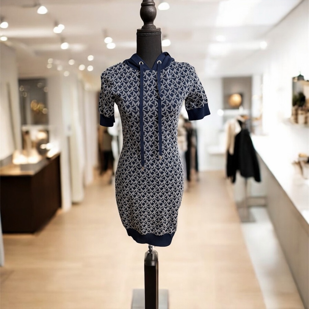 Michael Kors Navy and White Mini Dress